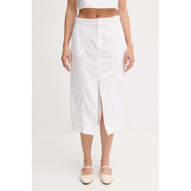 Sukně s příměsí lnu Calvin Klein Jeans 105967785