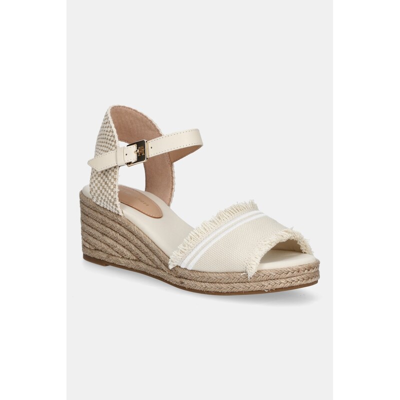Tommy Hilfiger Sandály Tommy Hilfiger FRINGE CANVAS MEDIUM WEDGE