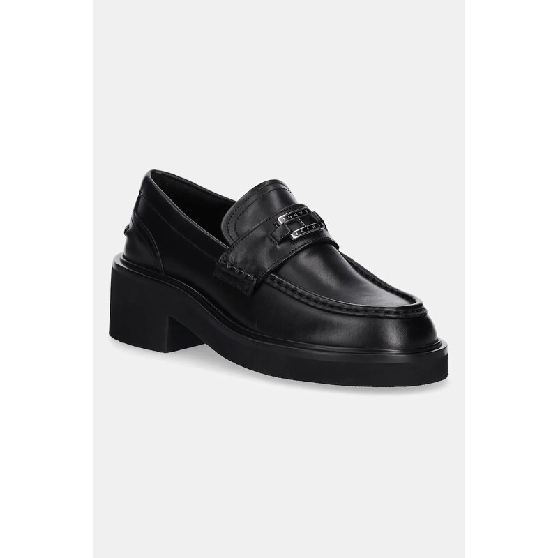 Kožené mokasíny Tommy Jeans TJW CHUNKY HEEL LOAFER