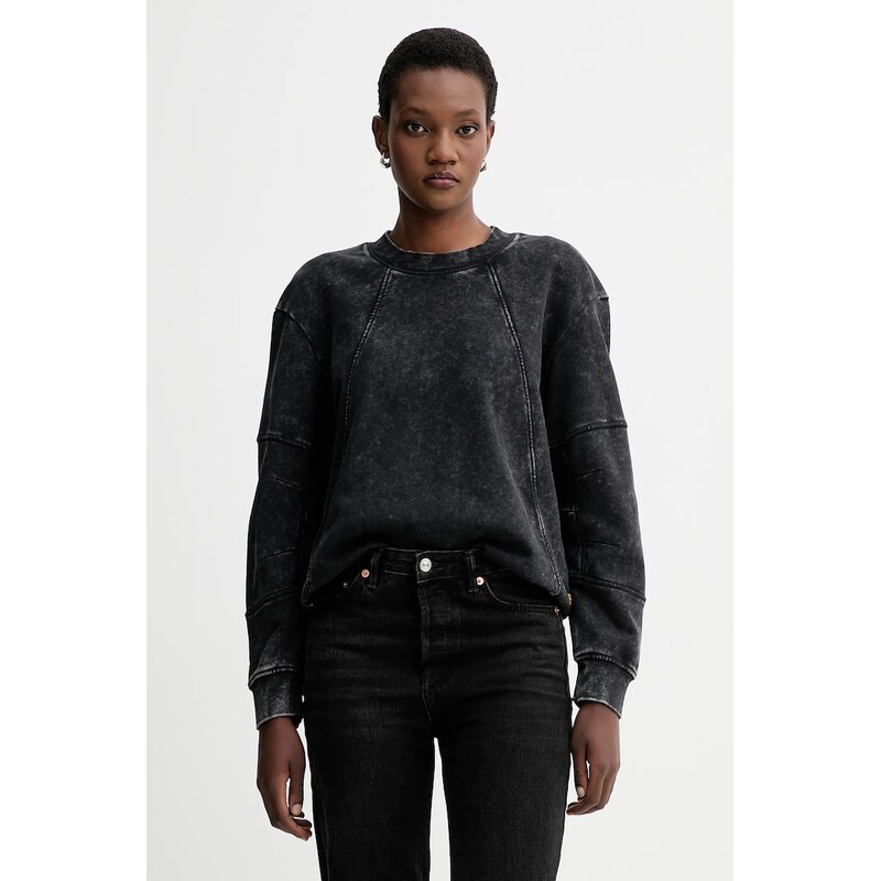 Bavlněná mikina G-Star Washed 3D sleeve a line 108234835