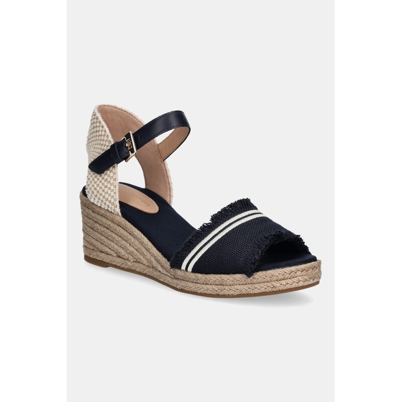Tommy Hilfiger Sandály Tommy Hilfiger FRINGE CANVAS MEDIUM WEDGE