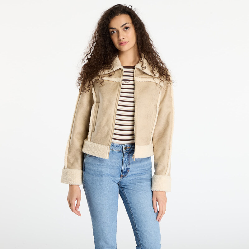 Bunda Guess Jeans Faux Shearling Jacket Beige L