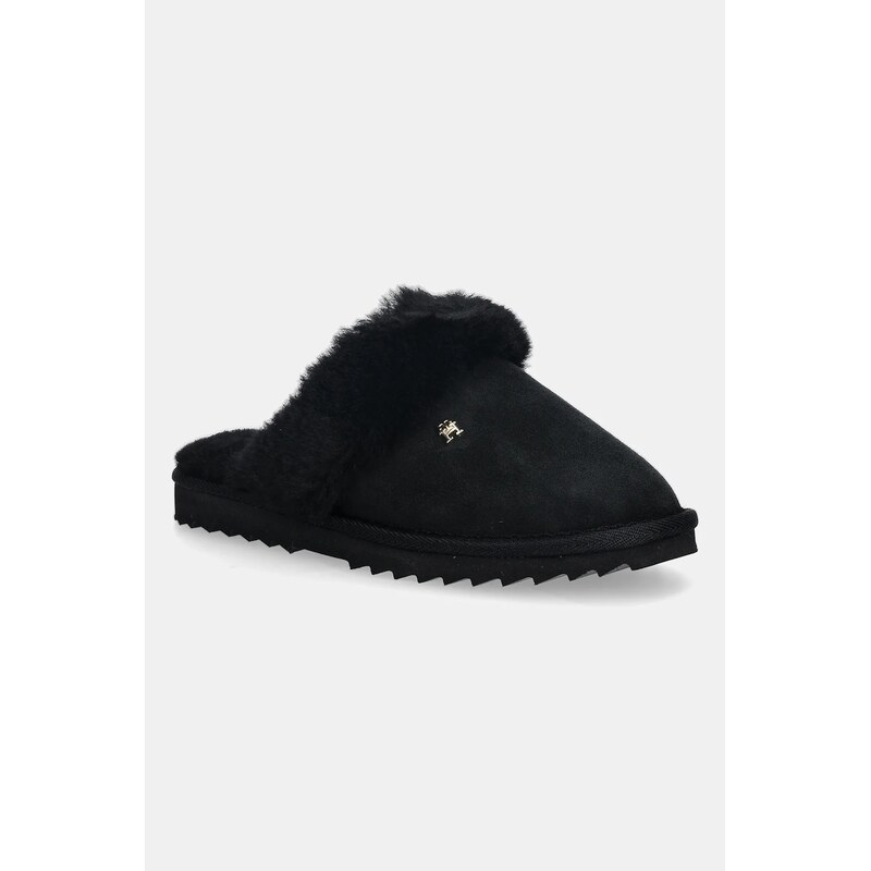 Kožené papuče Tommy Hilfiger TH SHEARLING HOUSE SHOE 109380514