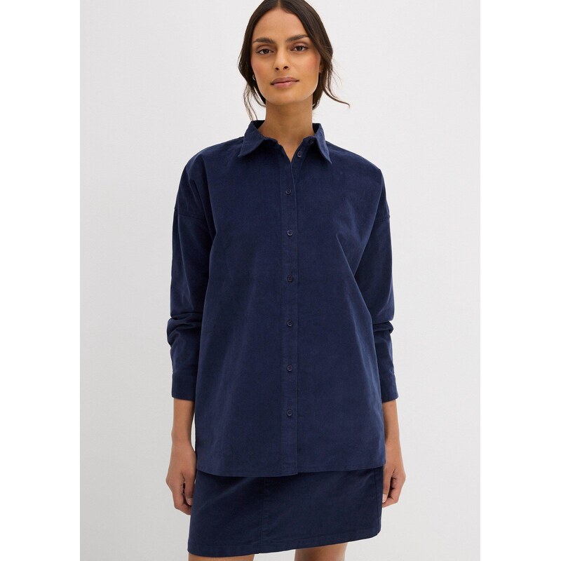 bonprix Oversize manšestrová košile modrá Žena 113272298
