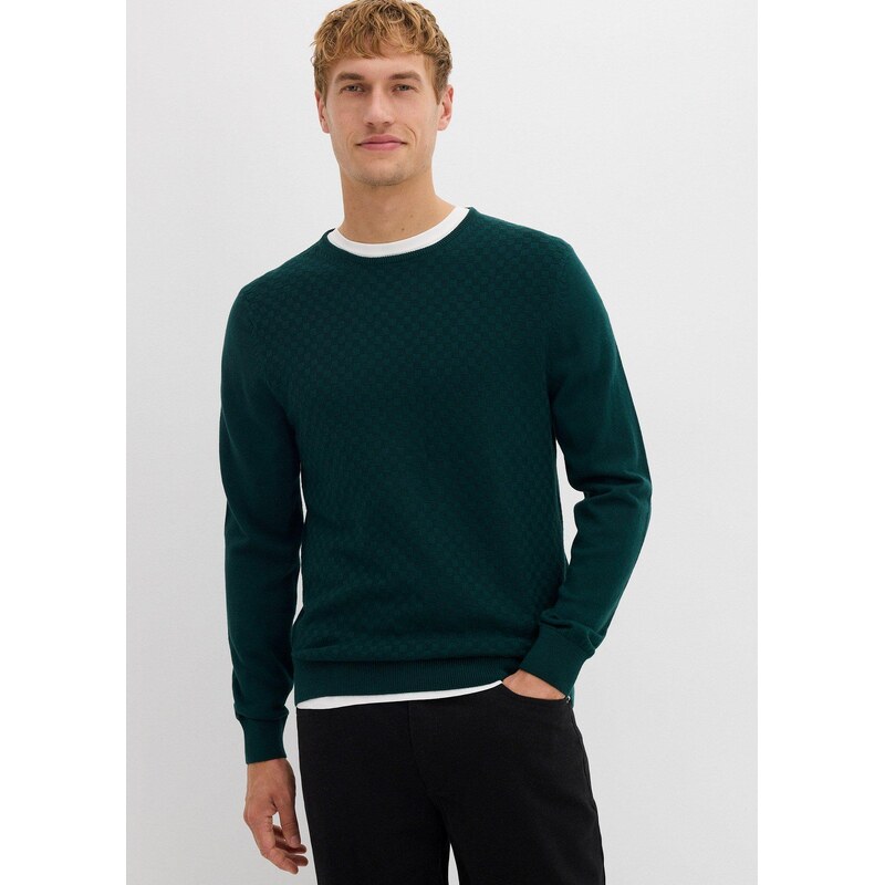 bonprix Pánské Svetr z jemné pleteniny s luxusní merino vlnou z Merino 109382421