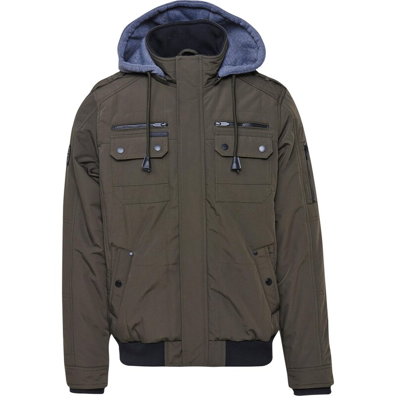 KOROSHI Zimní bunda modrá / khaki / černá