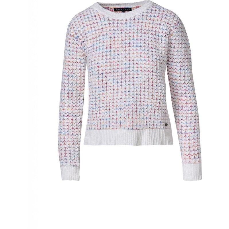 KOROSHI Svetr Chenille modrá / pink / offwhite 109385548