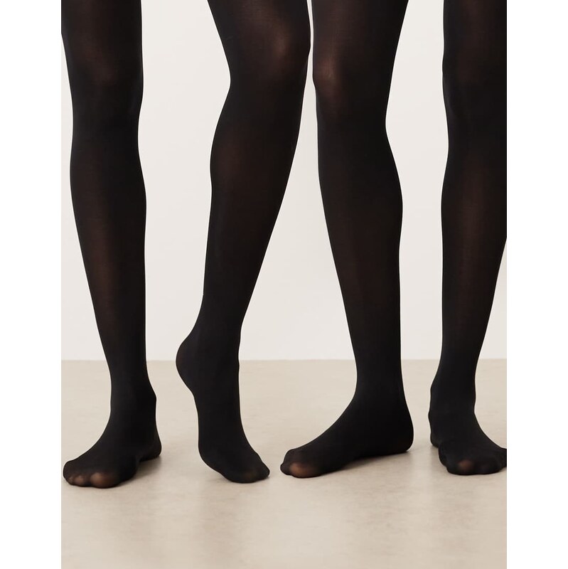 ASOS DESIGN 2 pack of 120 denier tights in black 109387555