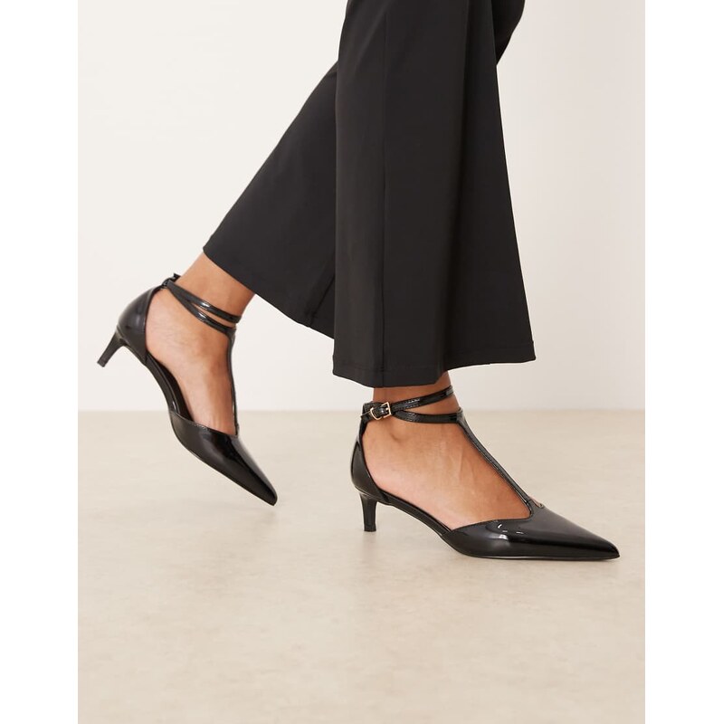RAID Tosha kitten heel shoes in black patent 113262789