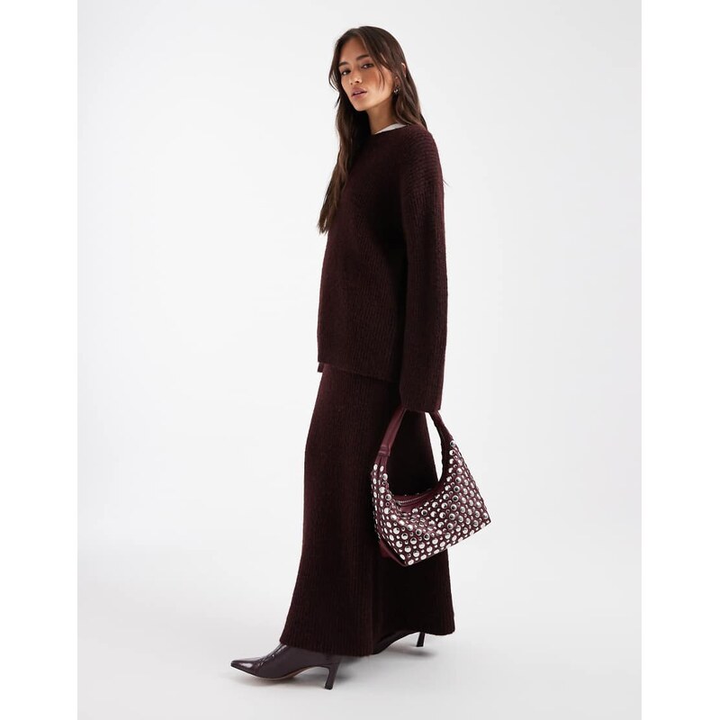 4th & Reckless wool feel ribbed knit wide sleeve oversized jumper co 110460307