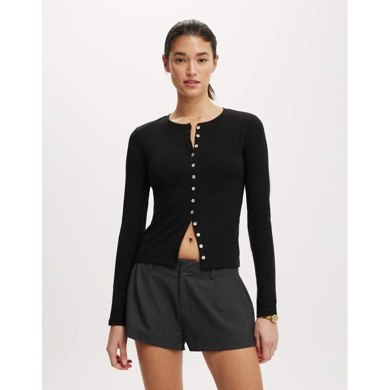 Cotton On Bailey button detail cardi in black - BLACK 112525177