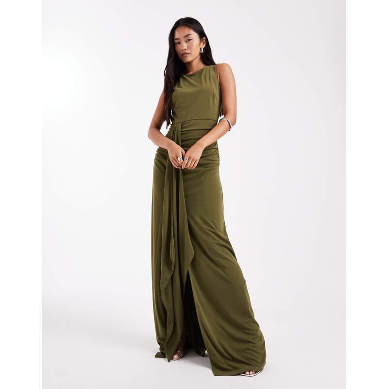 Six Stories Bridesmaids stretch high neck sleeveless maxi dress with 115516436