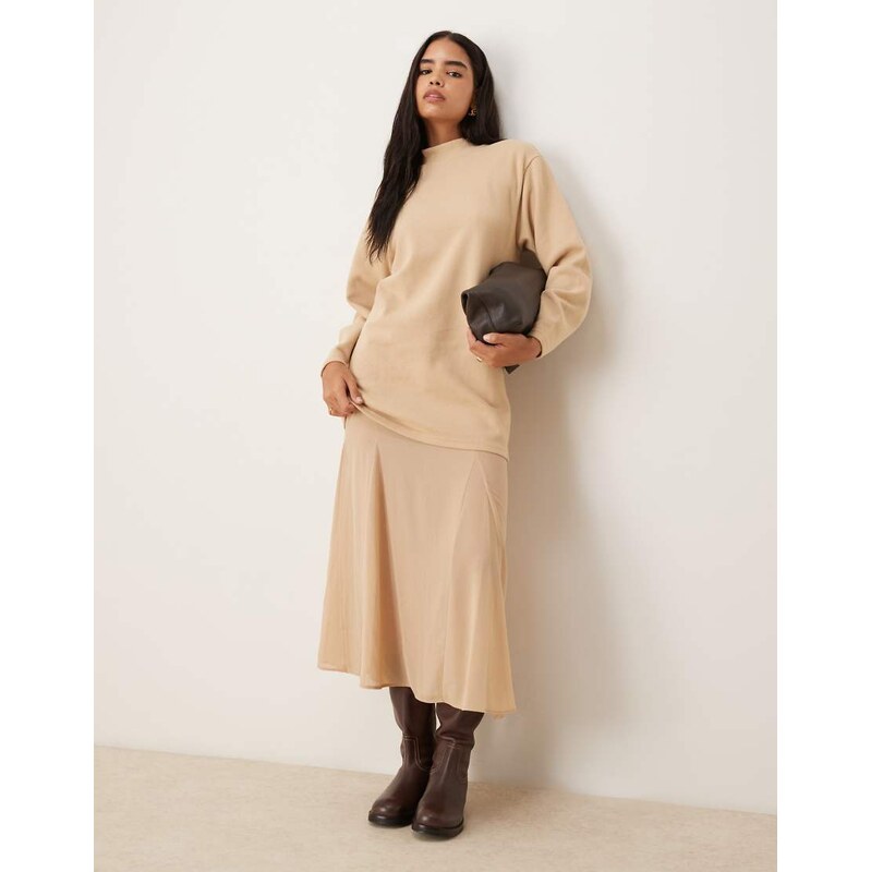 ASOS DESIGN supersoft 2-in-1 maxi dress with godet chiffon skirt