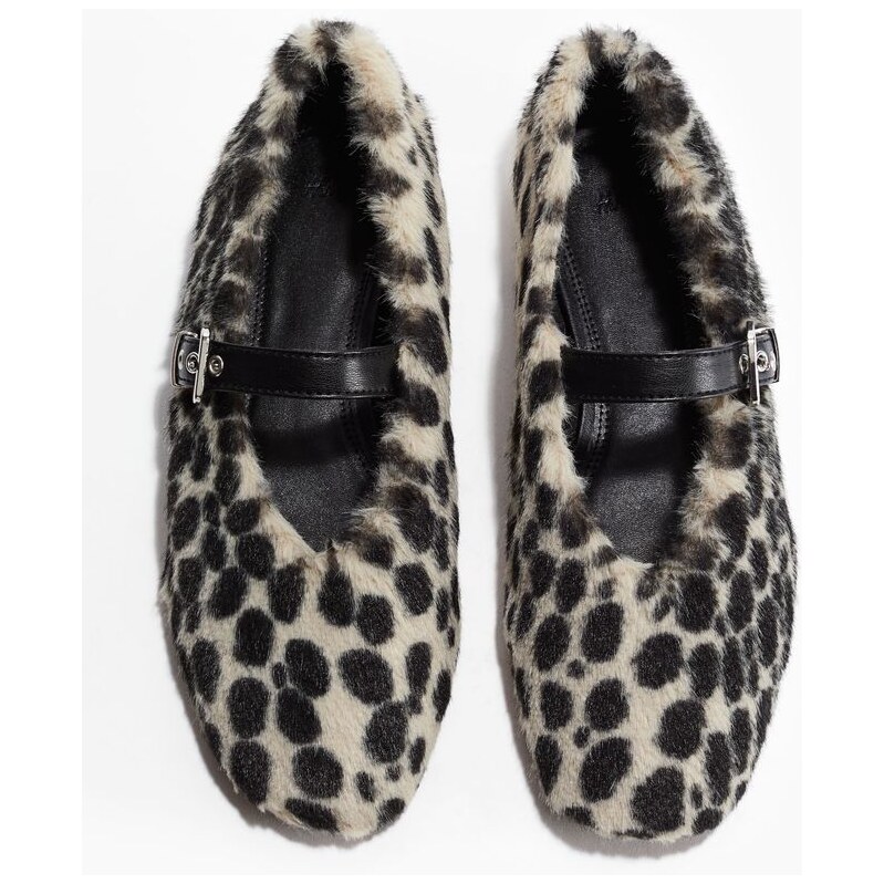 H&M - Balerínky Mary Jane - Světle Béžová/Puntíky
