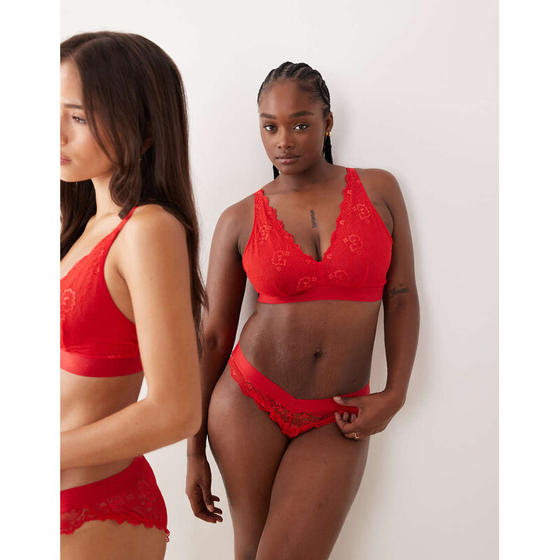 Lemonade Dolls Fuller Bust Signature lace bralette in red 115517230