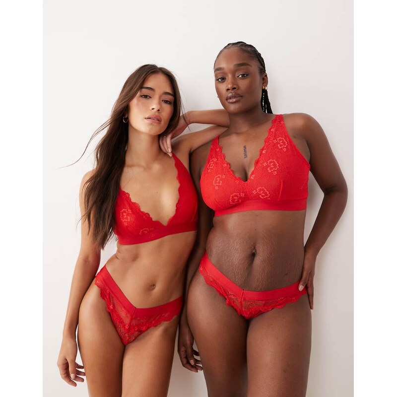 Lemonade Dolls Signature lace bralette in red 115517229