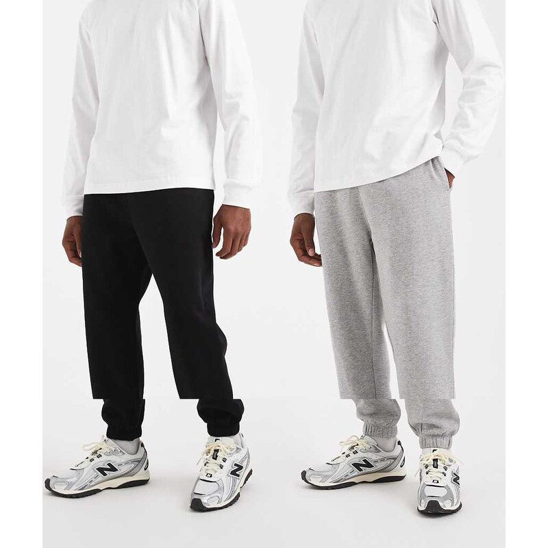 ASOS DESIGN essentials 2 pack tapered jogger in black and grey