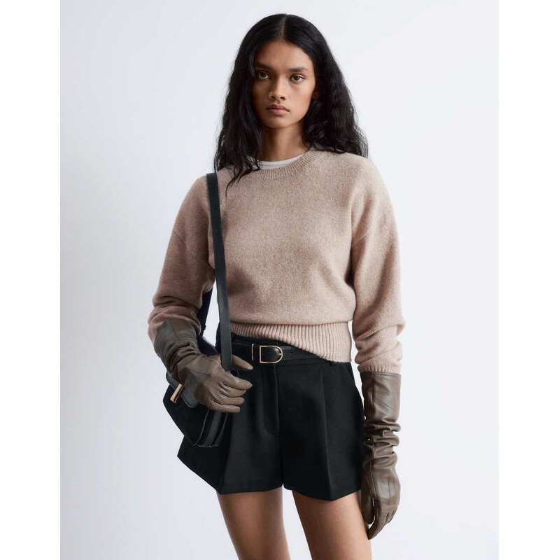 & Other Stories crew neck jumper in mole melange-Brown 114535724