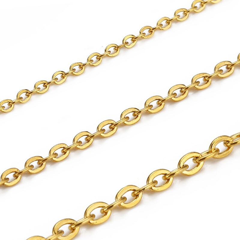 Impress Jewelry Řetízek z chirurgické oceli Reno 2 mm - 4mm Zlatý 115028359