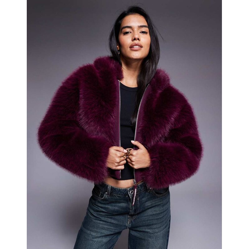 ASOS Weekend Collective Weekend Collective faux fur cropped coat in 109412765