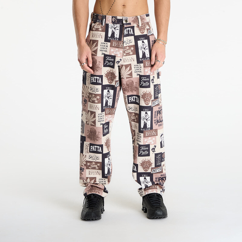 Kalhoty Patta Collage Canvas Pants Multi 30