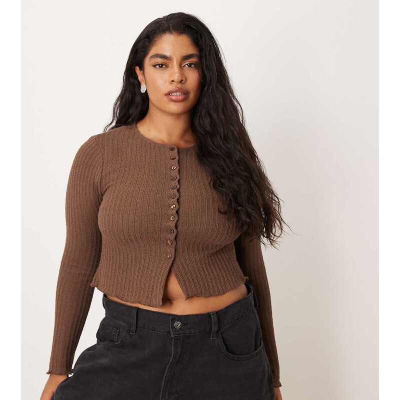 ASOS Curve ASOS DESIGN Curve textured button through long sleeve