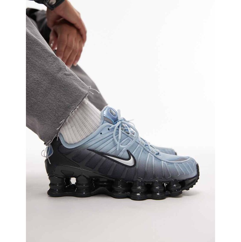 Nike Shox TL unisex trainers in black and light blue