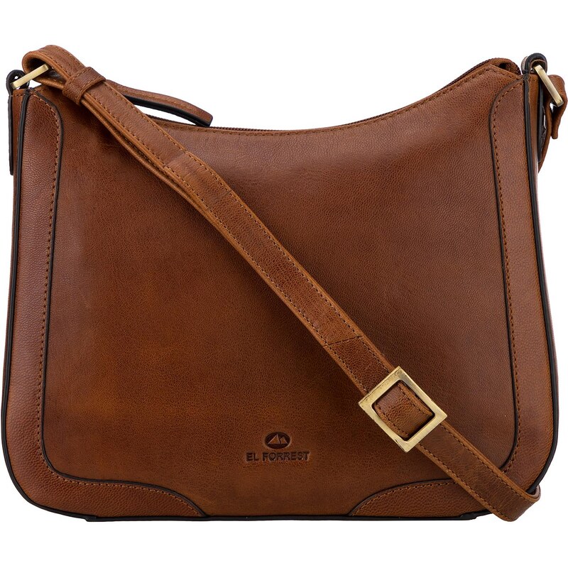 EL FORREST Kožená crossbody kabelka El Forest LB35-26 hnědá