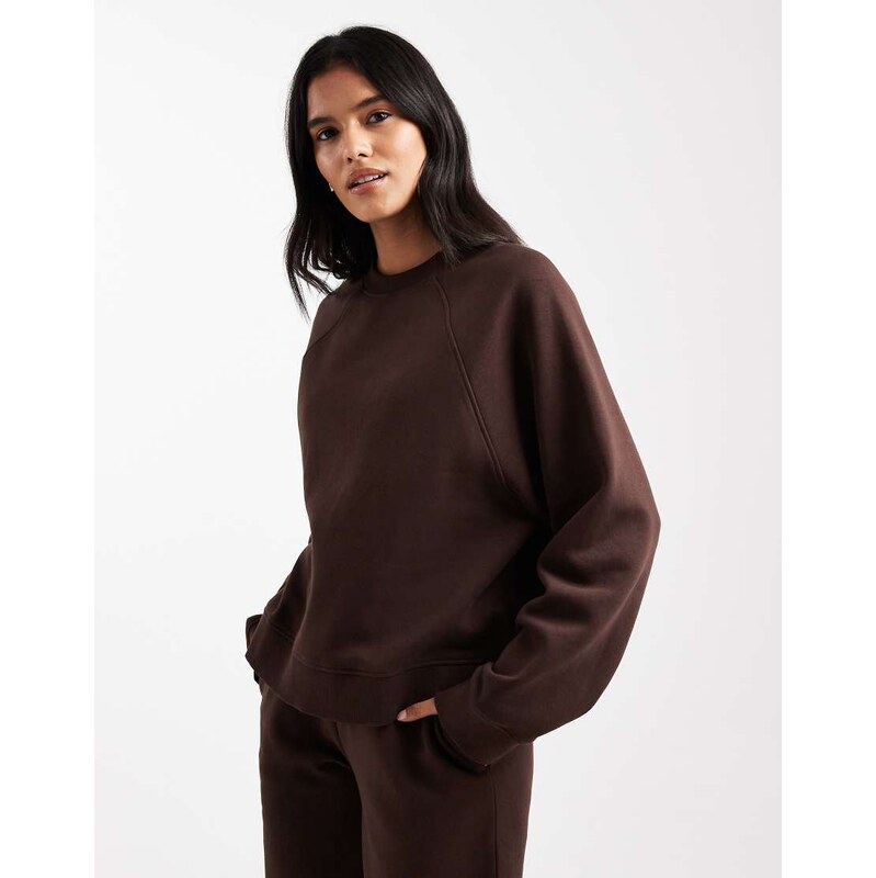 ASOS DESIGN oversized brushback sweatshirt with raglan detail in