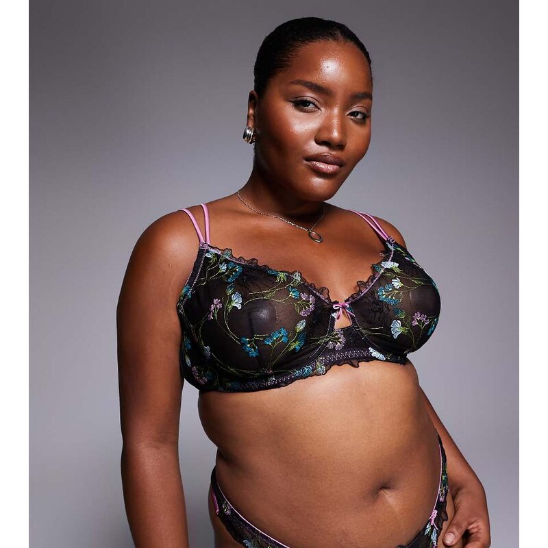 ASOS Curve ASOS DESIGN Curve Jamie floral embroidered underwire