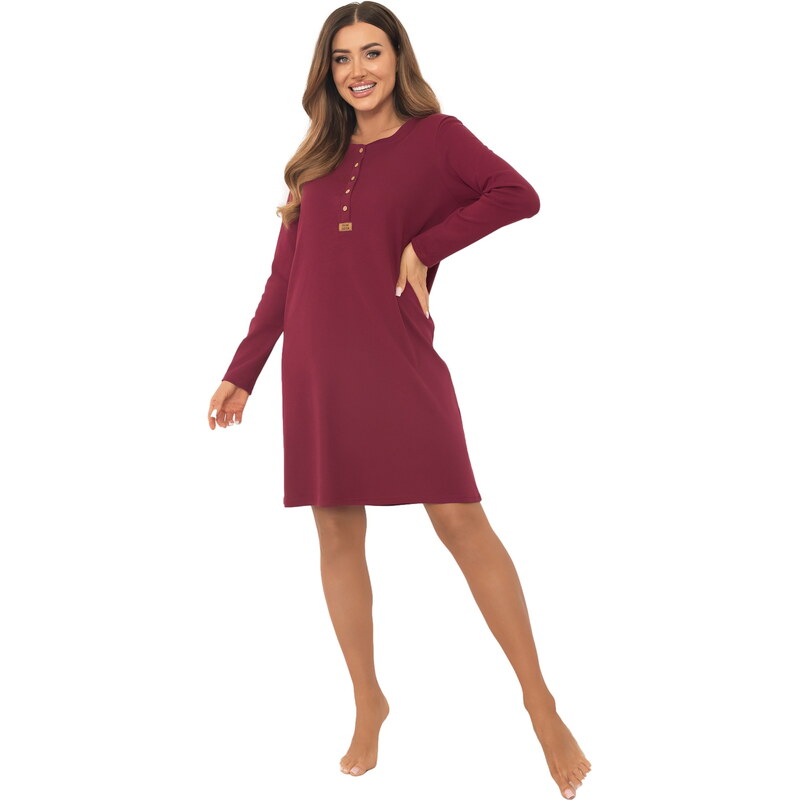 Dámská noční košile ITALIAN FASHION GORDO dl.ruk. bordó 109417809