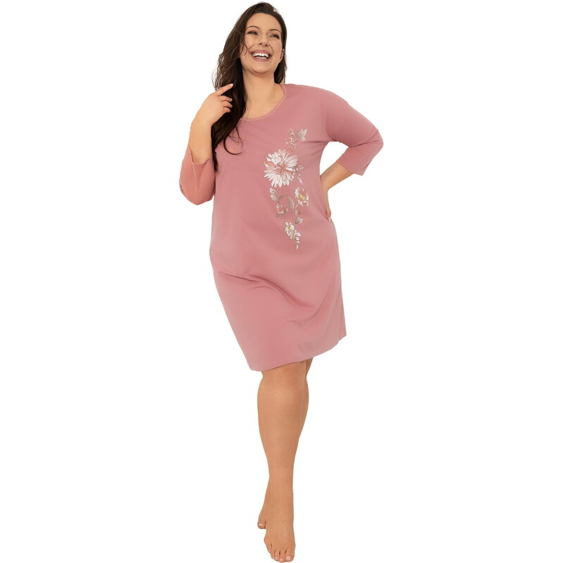 Dámská noční košile ITALIAN FASHION AKITA 3/4 cihlová 109418064