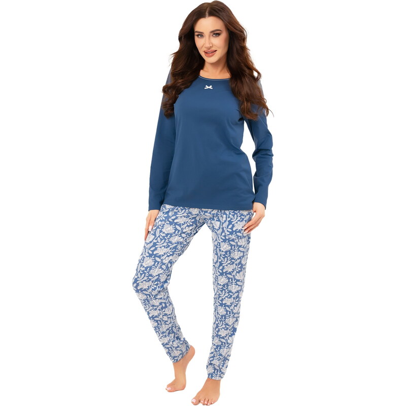 Dámské pyžamo ITALIAN FASHION BOMA dlouhé jeans/print