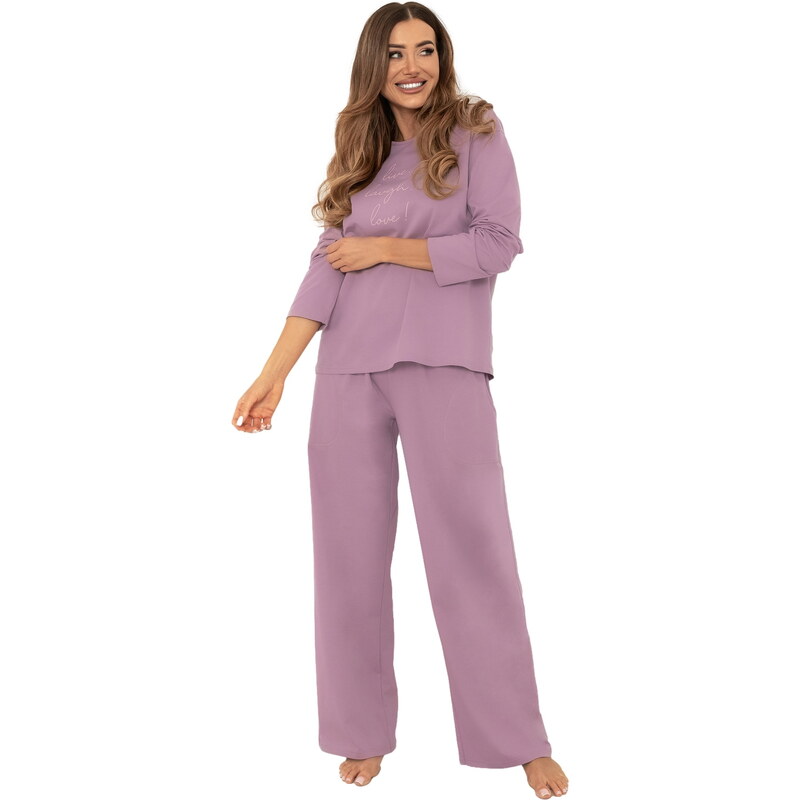 Dámské pyžamo ITALIAN FASHION KSARA dlouhé vřes