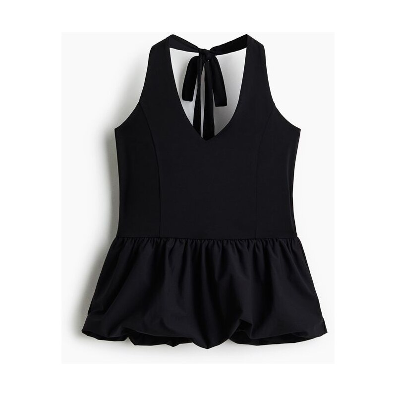 H&M - Top halterneck peplum - Černá