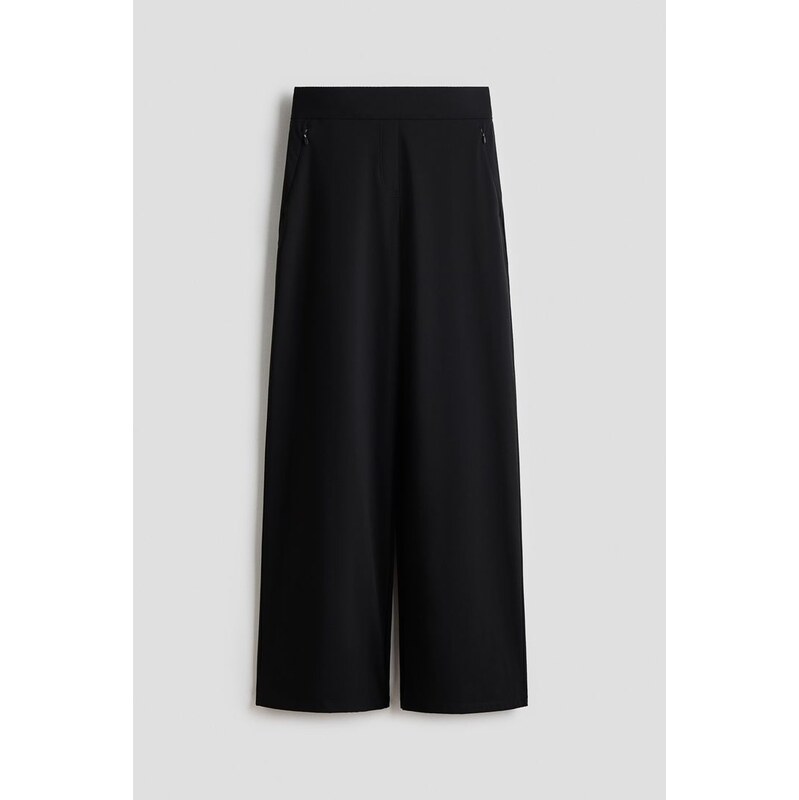 H&M - Široké kalhoty Four-way Stretch - Černá