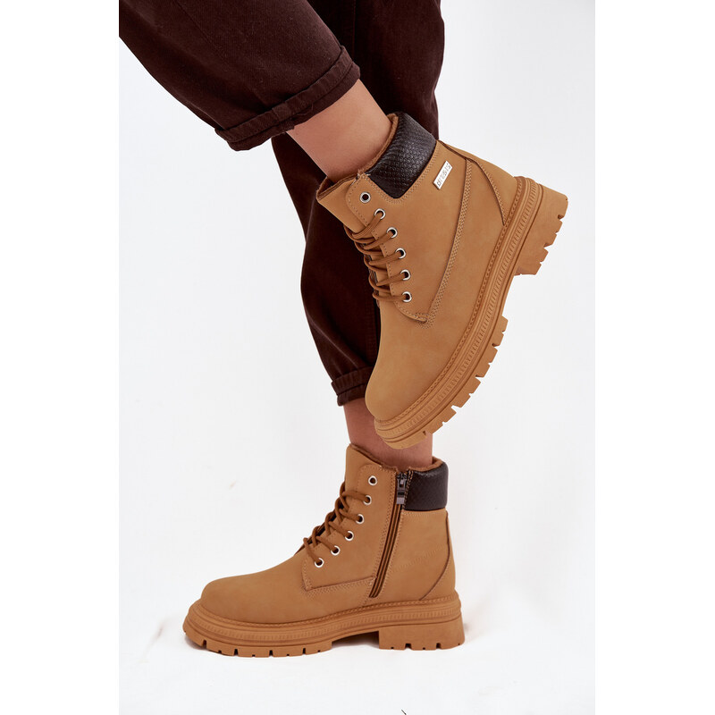 Boto Izolované dámské trekové boty na zip Camel Selinda 109465063