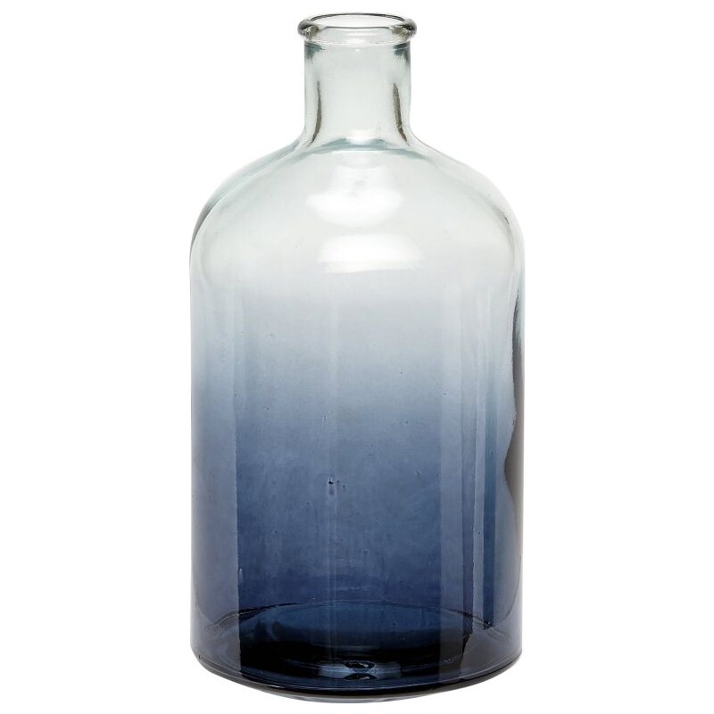 Hübsch Skleněná váza Blue Ombre
