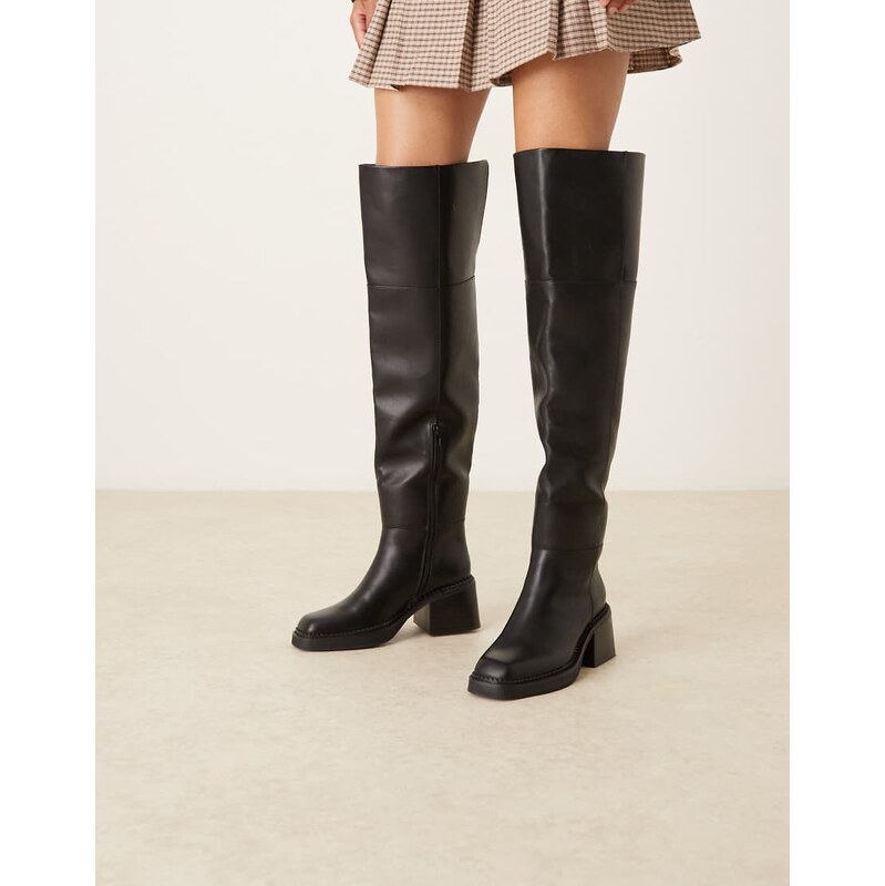 ASOS DESIGN Kilian chunky over the knee boot in black 113262269