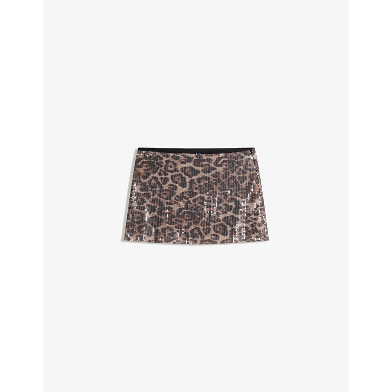 Bershka Sukně béžová / hnědá / šedobéžová / černá