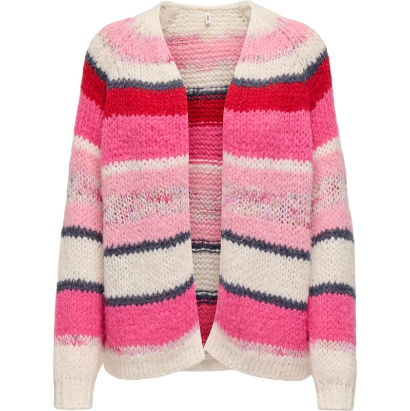 ONLY Kardigan 'ONLALYSSA' béžová / šedá / pink / červená