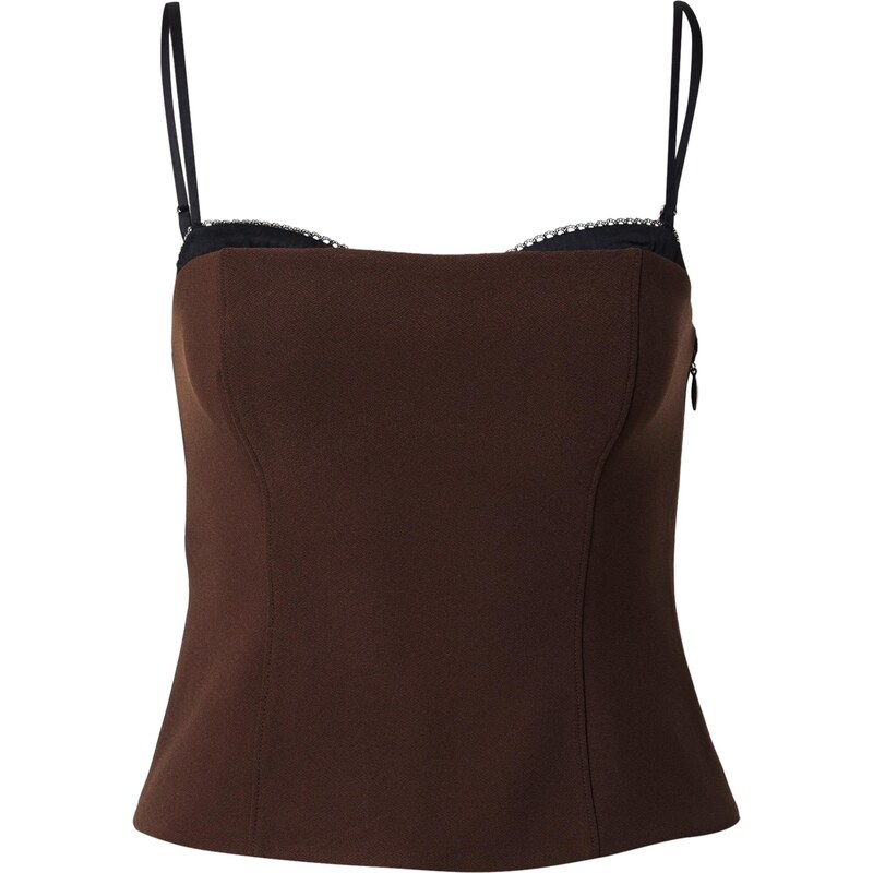 Abercrombie & Fitch Top tmavě hnědá / černá 109420275