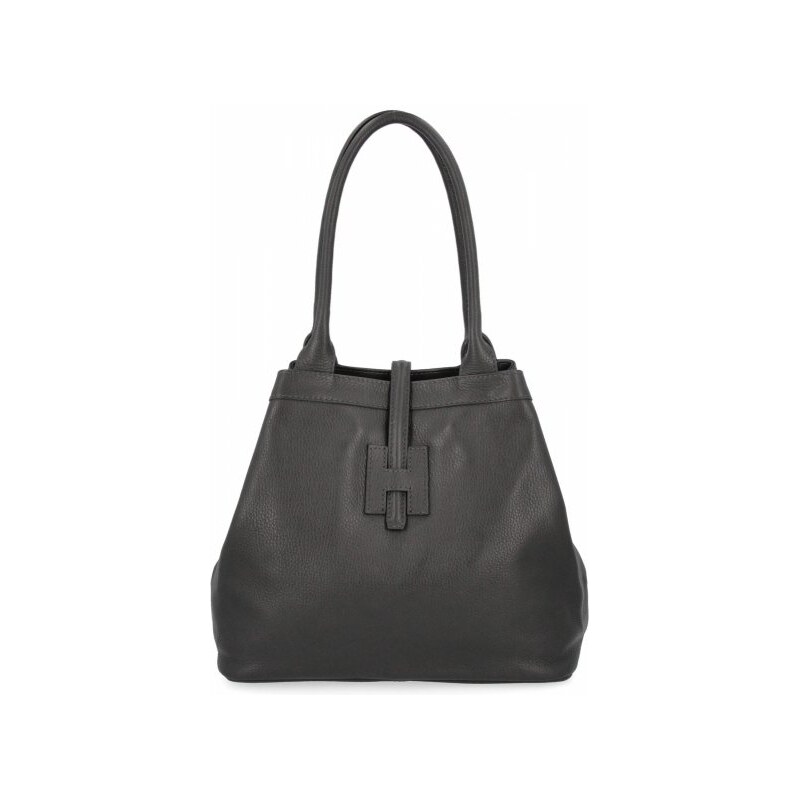 Vittoria Gotti Elegantní kožená taška Shopper Bag 208S šedá