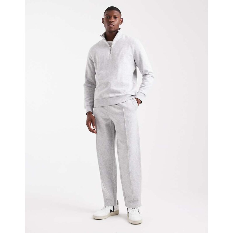 New Look straight leg joggers in grey marl