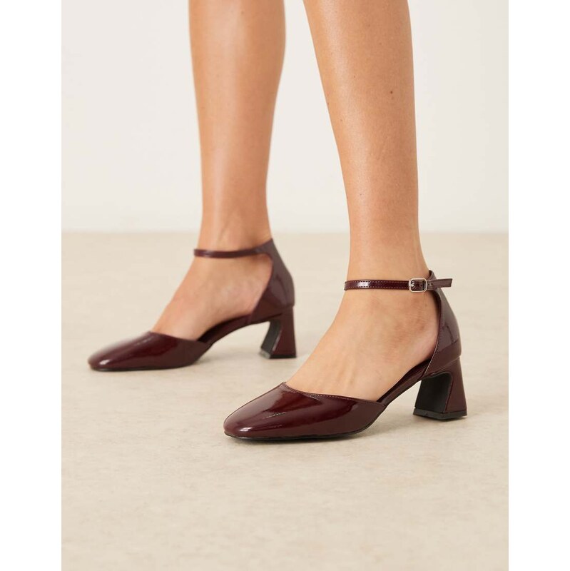Glamorous mary janes in burgundy patent-Red 114604290