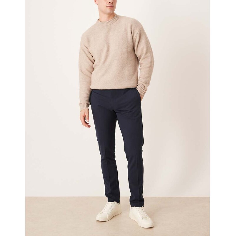 ASOS DESIGN smart skinny trousers in navy