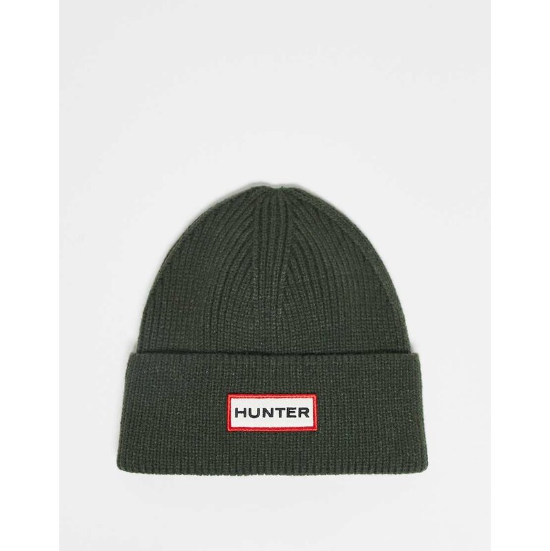 Hunter Unisex ribbed beanie in dark green