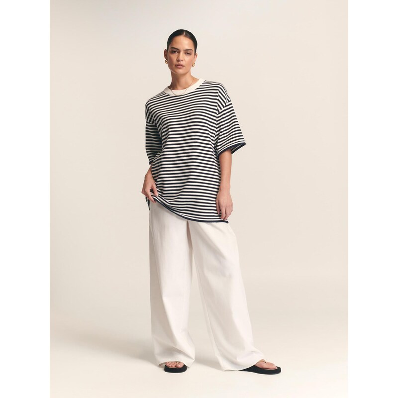 St MRLO Oversized tričko Vacation námořnická modř / bílá