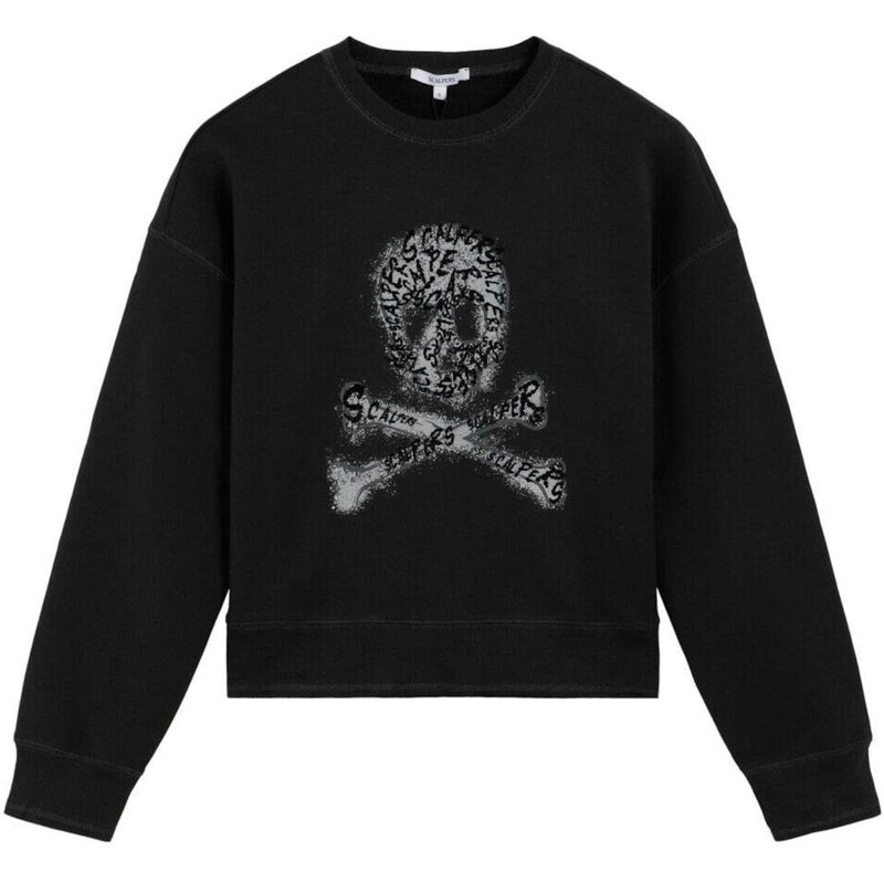 Scalpers Mikina Skullflock šedá / černá 109427880