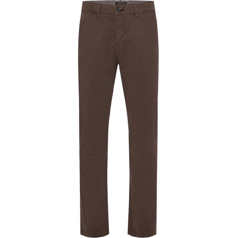Funky Buddha Chino kalhoty tmavě hnědá
